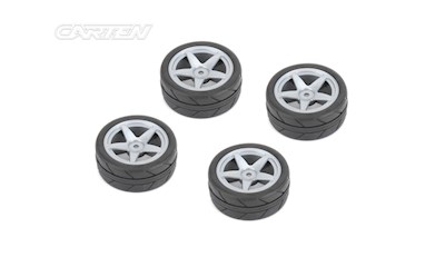 1/10 Rädersatz 26mm 5-speichen Felge silber (4)