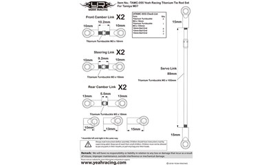 Gewindestangen L/R Set - Titan - Tamiya M-07