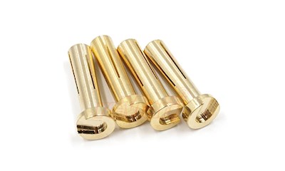 Goldkontakt 5.0 mm Stecker, Anlötung 90° Winkel  (4 Stück)